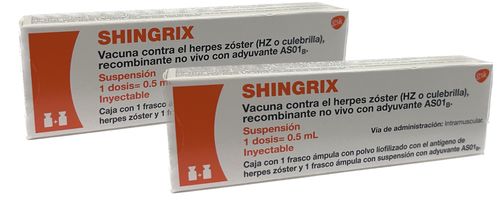 Paquete Esquema completo de 2 dosis de la Vacuna de Herpes zoster recombinante adyuvantada.